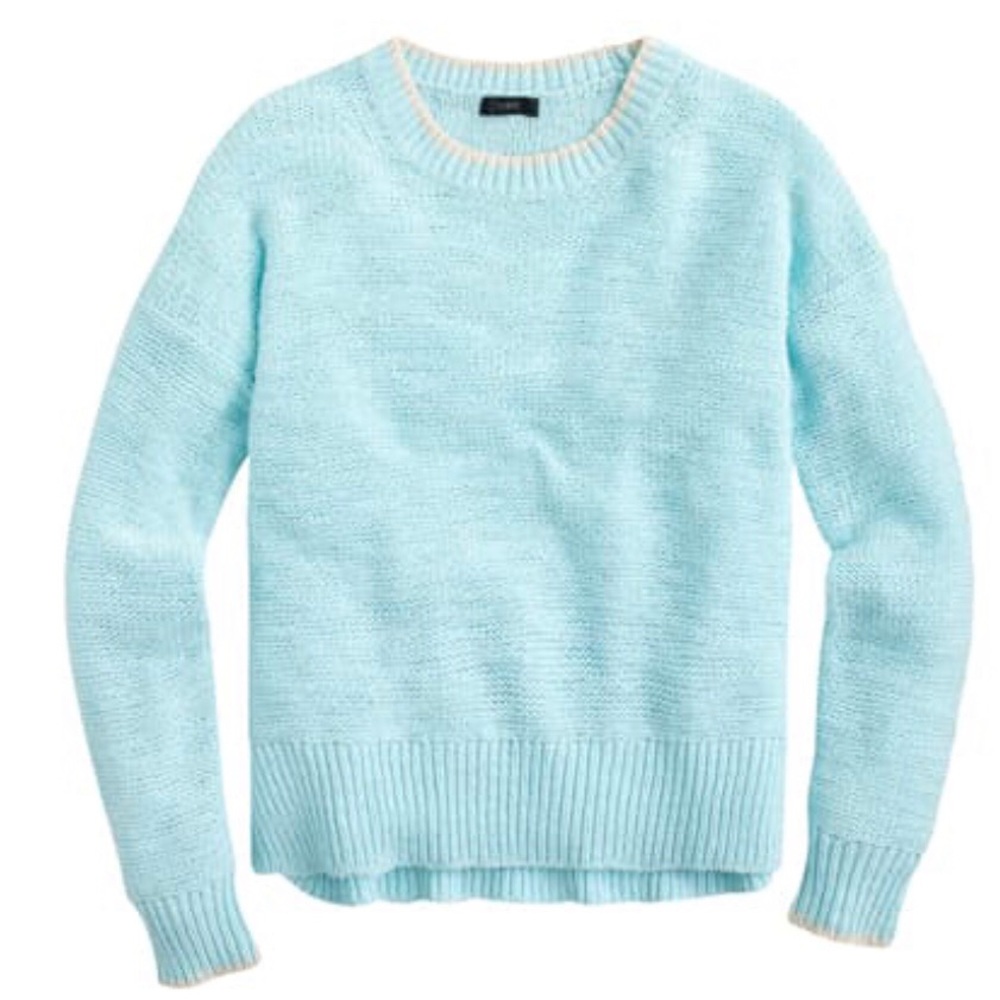 J. Crew Tipped Beach Sweater Size XS Sky Blue Natural
